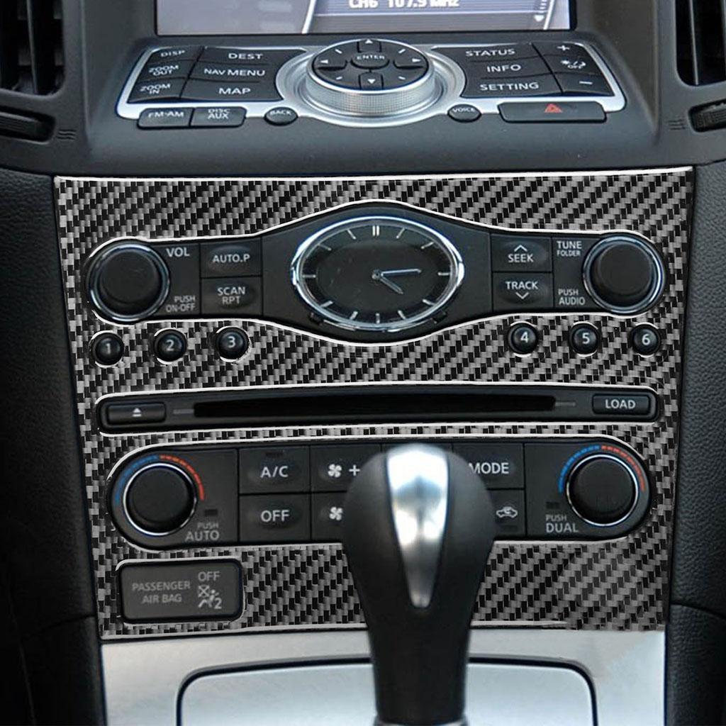 Radio Console Panel Cover Trim Carbon Fiber Replace for G37