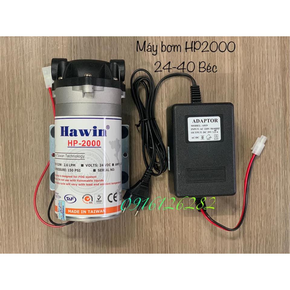 Máy bơm nước mini 24V dùng bơm phun sương áp lực kèm nguồn Adaptor 24V
