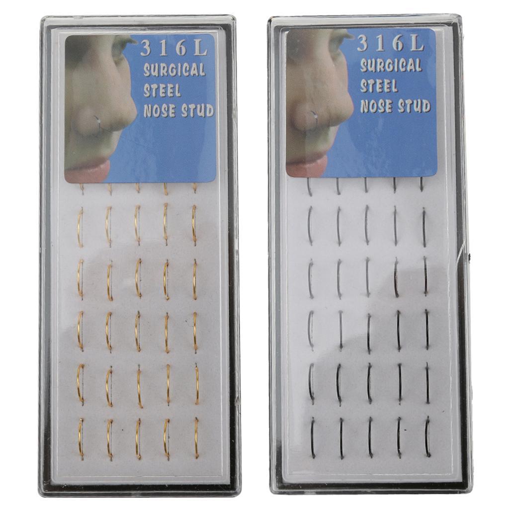 80 Pieces 316L Stainless Steel Nose Studs Hoops Piercing Lip Rings Jewelry