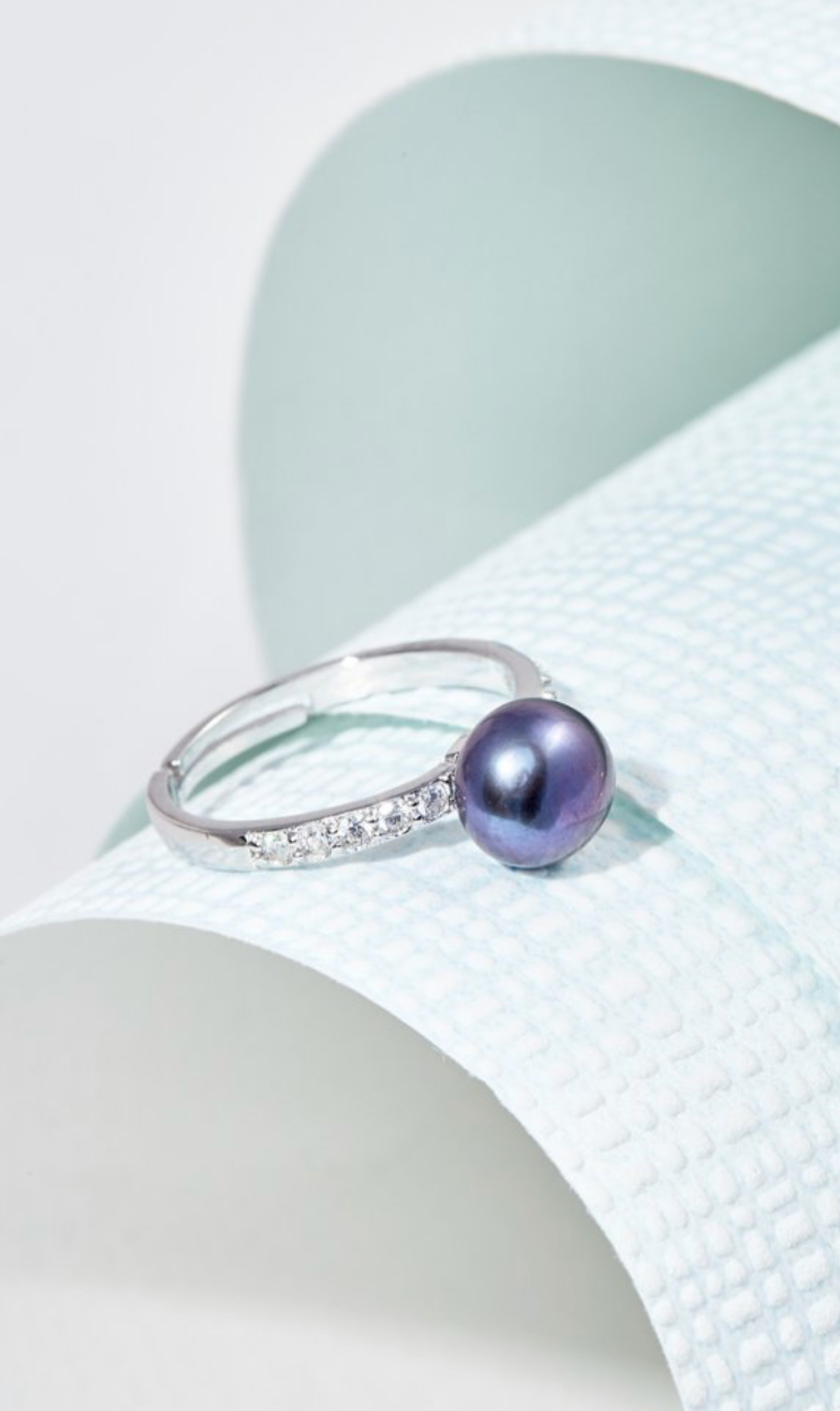 Nhẫn Bạc Classic Ngọc Trai Đen
