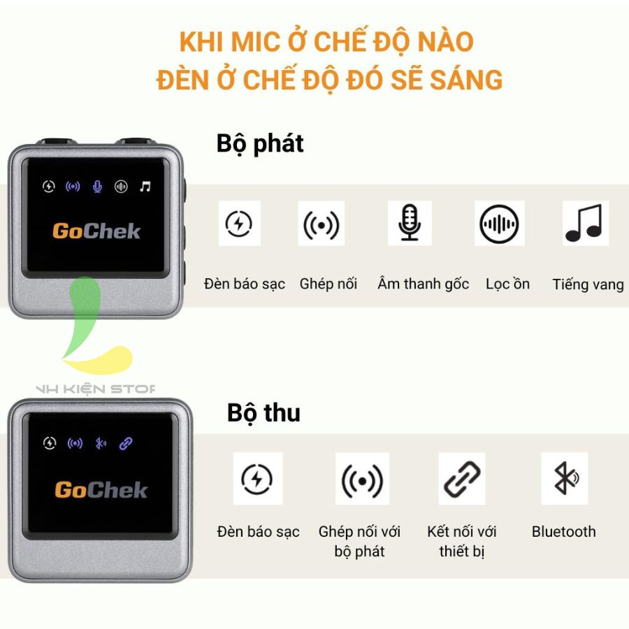 Micro thu âm không dây Gochek D Ultra Plus - Thiết bị thu âm chuyên nghiệp tích hợp sử dụng đa thiết bị đa chức năng - Hàng chính hãng