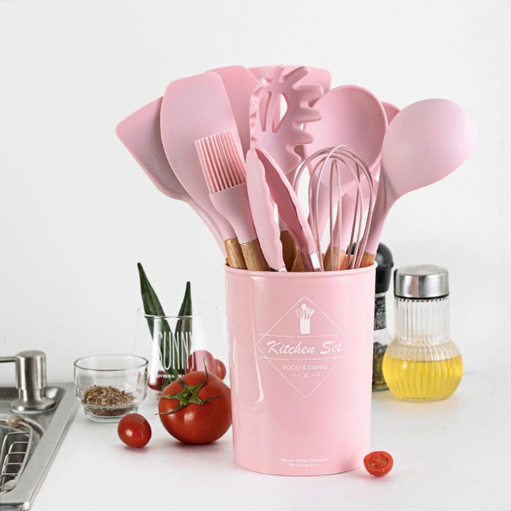 Silicone Kitchenware Silicone Utensil with Wood Handle For