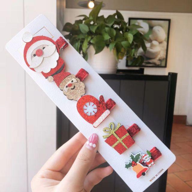 Set Kẹp tóc mái Noel 2019 dễ thương cho bé