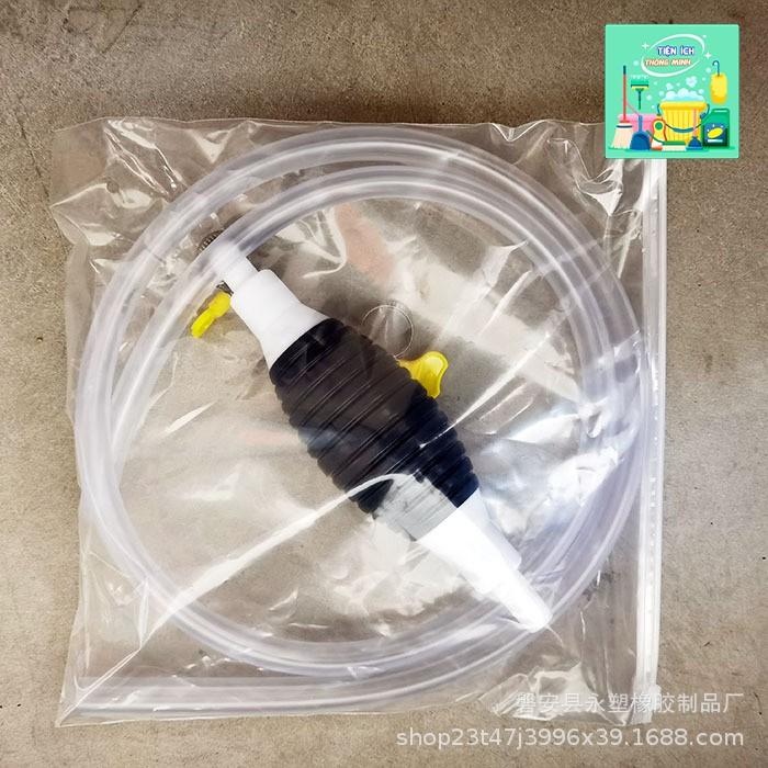 Dụng cụ bơm hút xăng dầu, chất lỏng bóp tay cao cấp tặng kèm van khoá - TT774