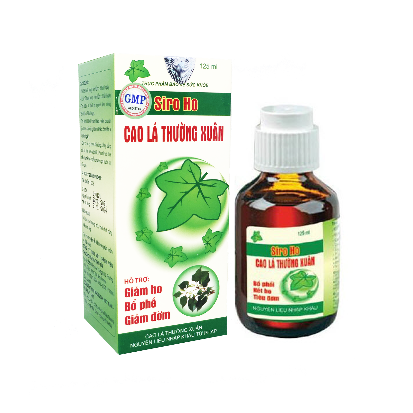 Siro Ho Cao Lá Thường Xuân Chai 125ml - Hỗ Trợ Giảm Ho, Bổ Phế, Giảm Đờm, Nguyên Liệu Nhập Khẩu Từ Pháp
