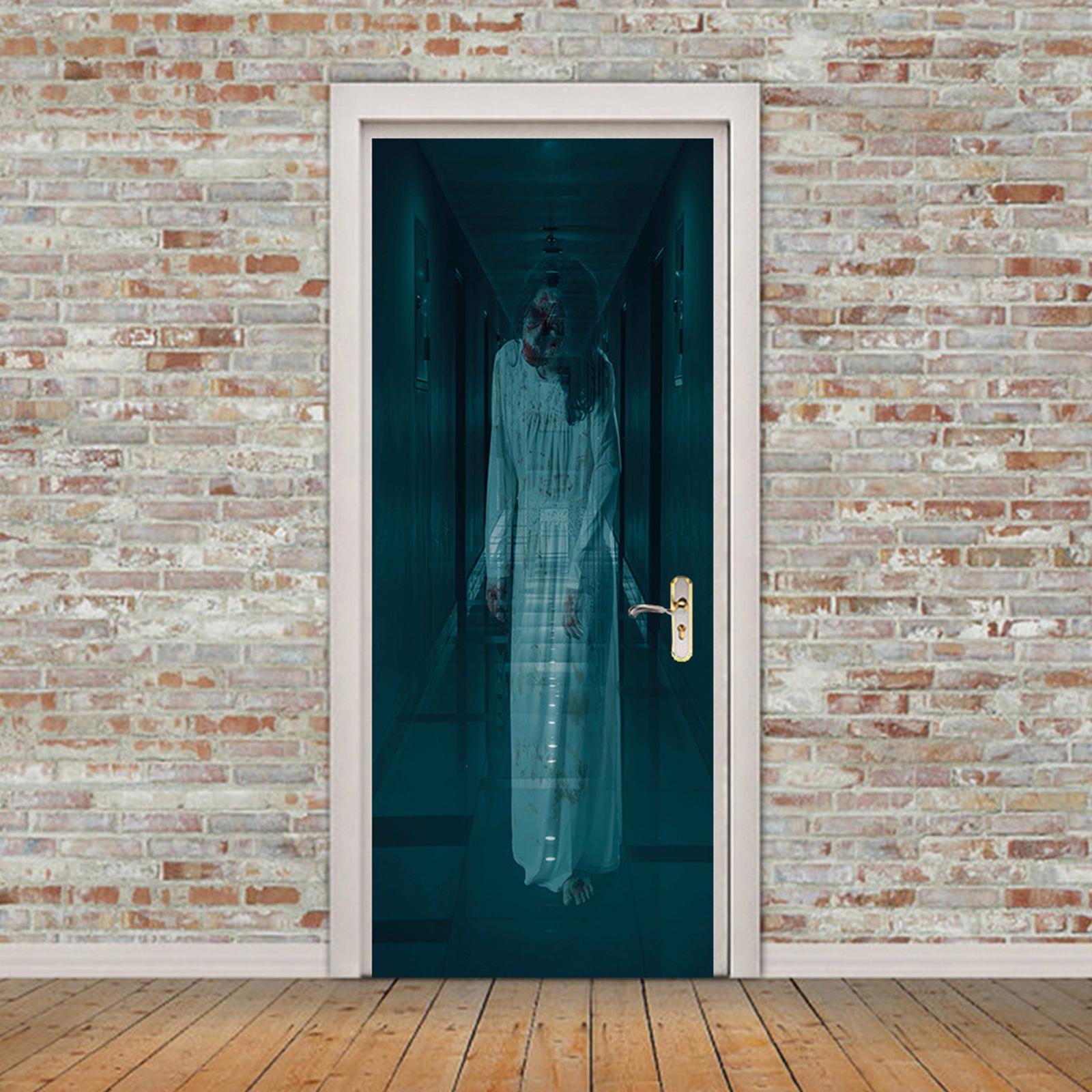 Miếng Dán Decal 3D Dán Cửa Có Thể Tháo Rời Trang Trí Halloween