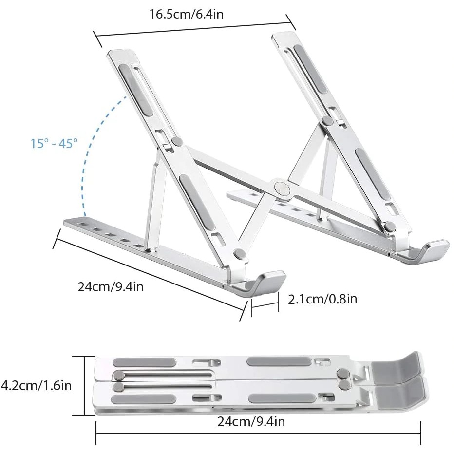 Giá Đỡ Tản Nhiệt Laptop/ Máy tính bảng/ Ipad để bàn chất liệu hợp kim nhôm loại cao cấp nhất (Giao màu ngẫu nhiên) Hút Gió Tương Thích Với Mọi Loại Laptop Đế Nhôm Gập Dành Cho Macbook Gấp Gọn Tiện Dụng - Hàng Nhập Khẩu