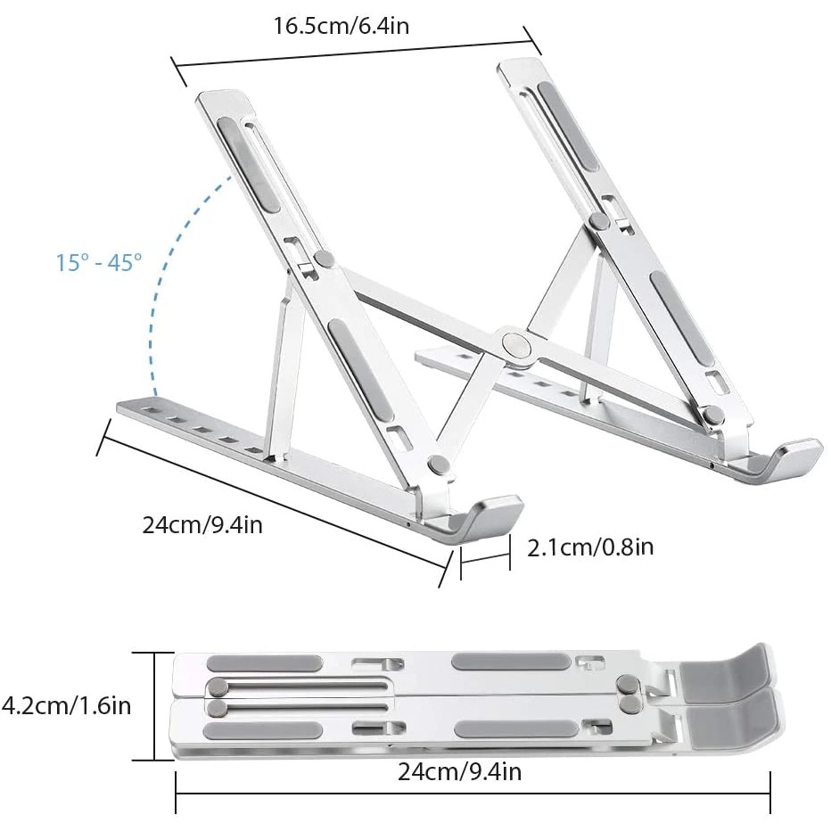 Giá Đỡ Tản Nhiệt Laptop/ Máy tính bảng/ Ipad để bàn chất liệu hợp kim nhôm loại cao cấp nhất (Giao màu ngẫu nhiên) - Hàng Chính Hãng 