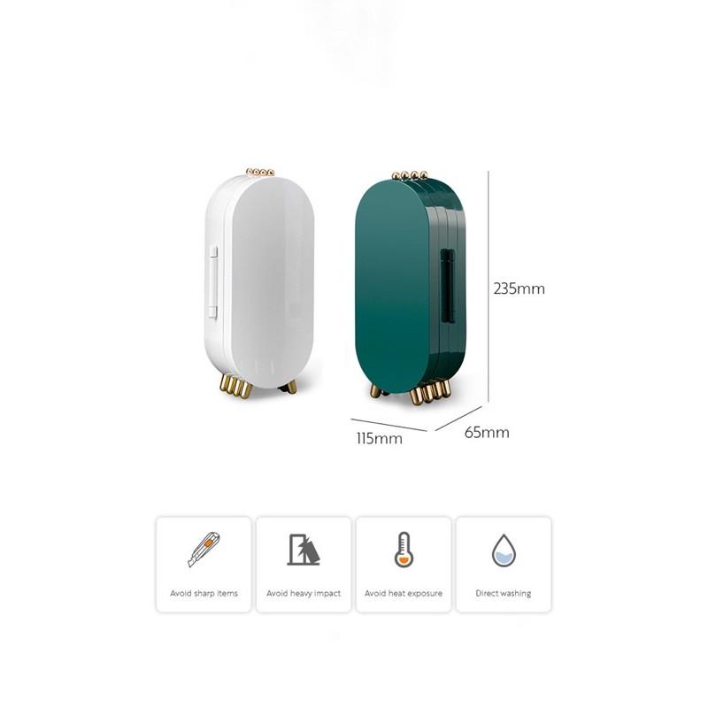 Hộp đựng trang sức 4 khay kéo gấp gọn có gương cao cấp tiện lợi