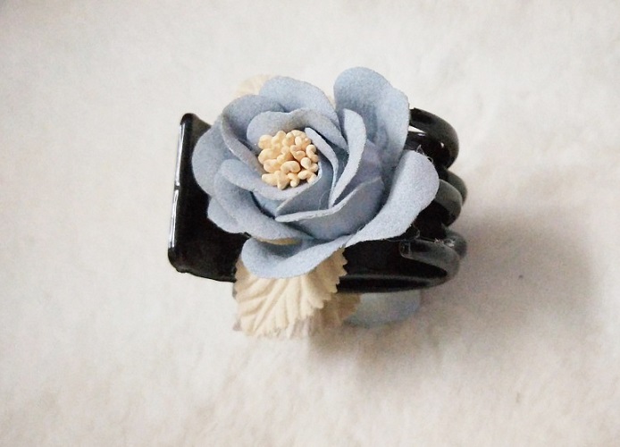 Kẹp tóc hoa lá màu xanh ngọc