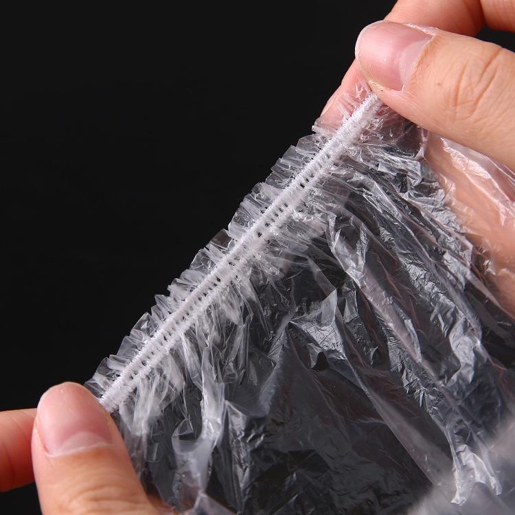 Mũ Trùm Đầu Bằng Nhựa Trong Suốt Chống Thấm Nước Dùng Một Lần