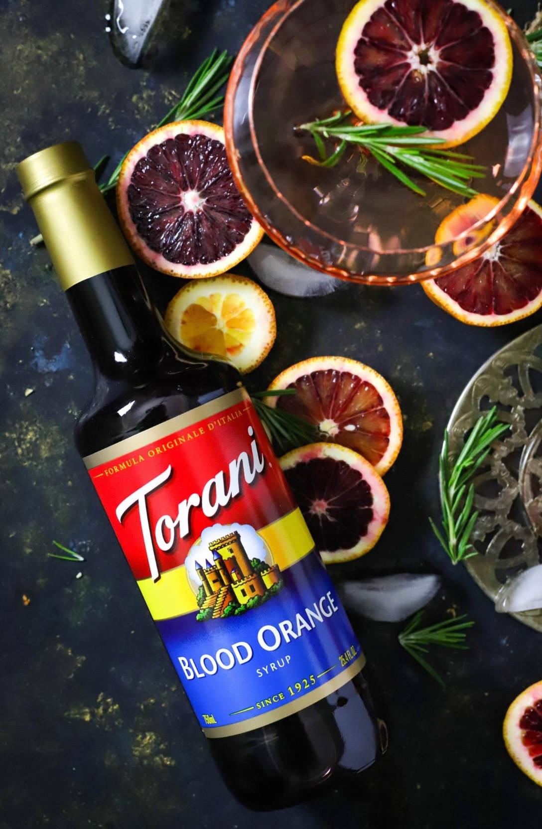 Siro Pha Chế Vị Cam Đỏ Torani Classic Blood Orange Syrup 750ml Mỹ - Hàng Chính Hãng