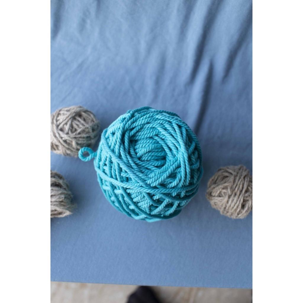 Dây thừng Cotton Màu Xanh Da Trời sợi mềm mịn size 3mm thắt macrame