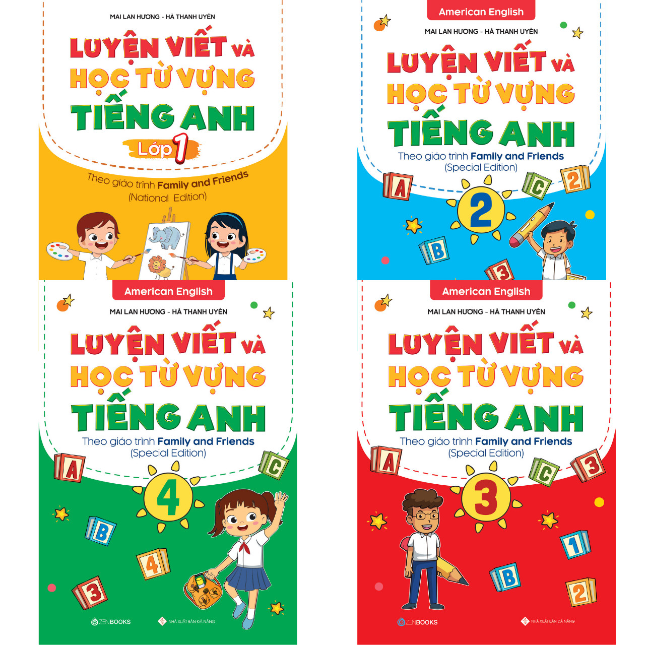 Combo 4 Cuốn Luyện Viết Và Học Từ Vựng Tiếng Anh Lớp 1,2,3,4