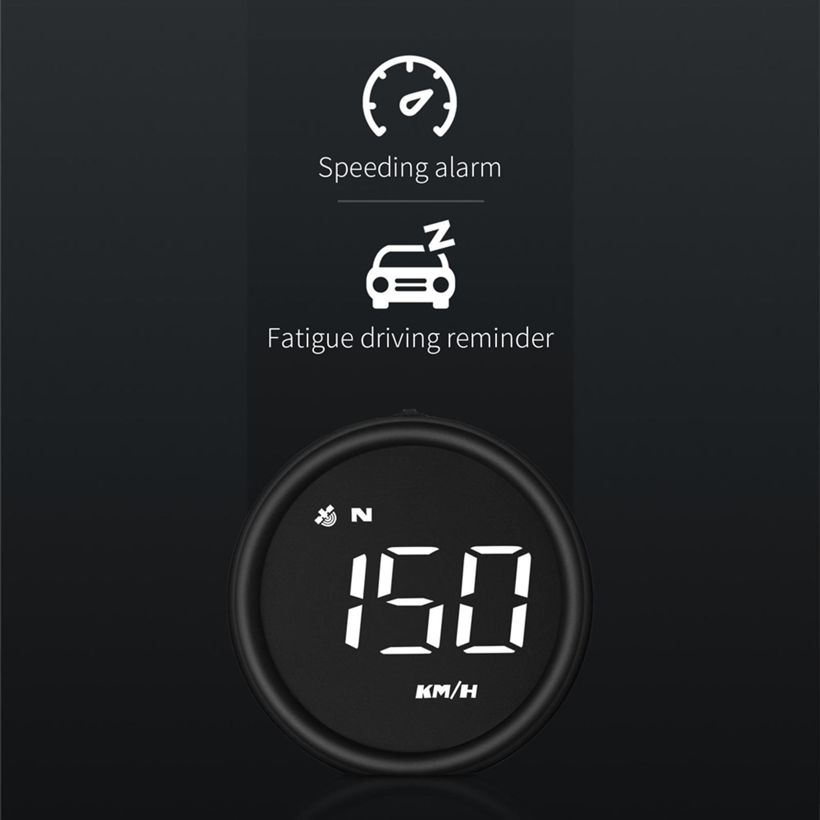 Car HUD Head Up Display GPS Speedometer with Speed, Overspeed Warning, Mileage Measurement, Fatigue driving reminder