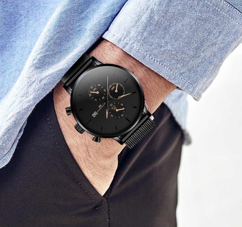 Đồng hồ nam business VINIEL thiết kế economicxi chất liệu dây thép phong cách thanh lịch VE118 Hàng Chính Hãng