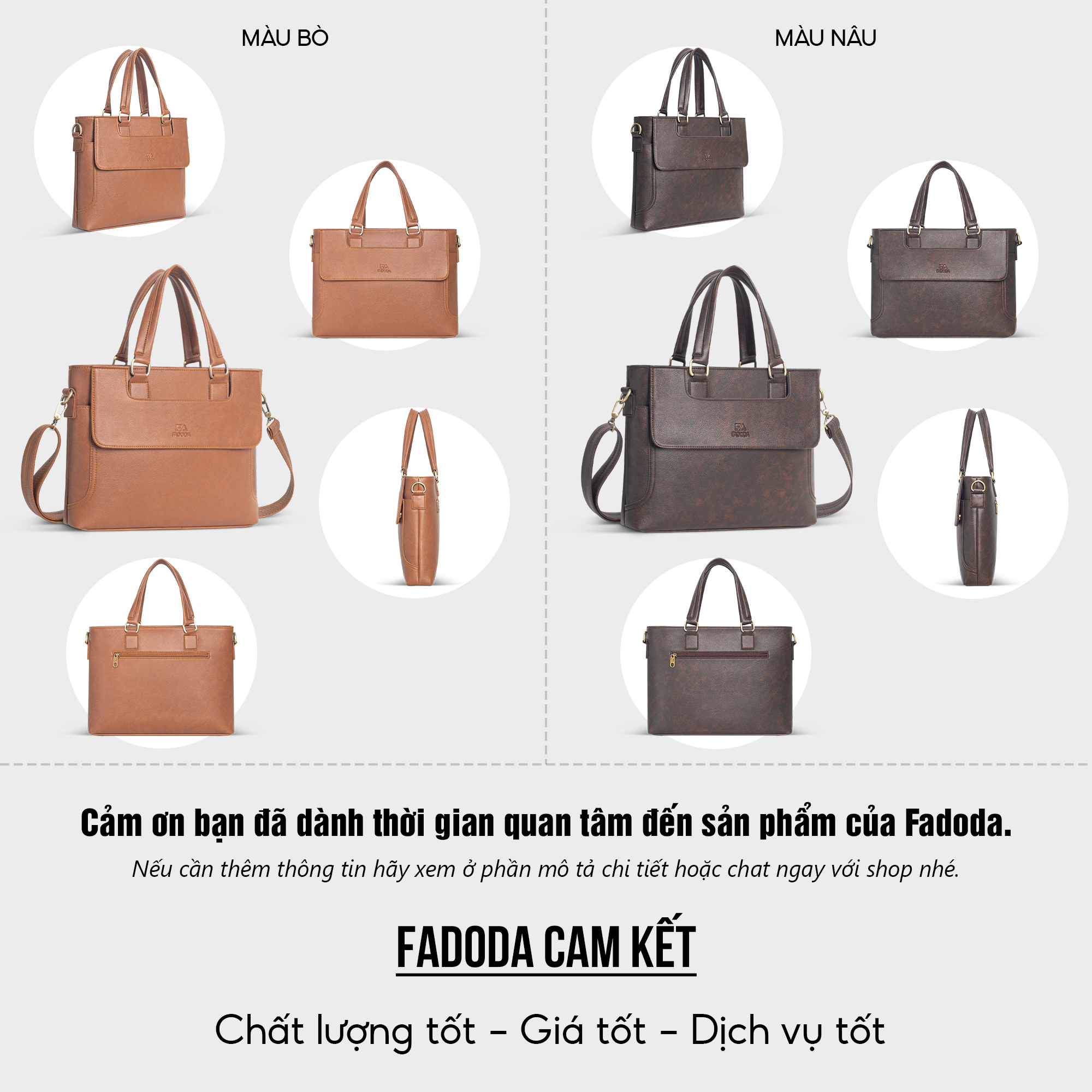 Cặp da công sở unisex Fadoda FCD304