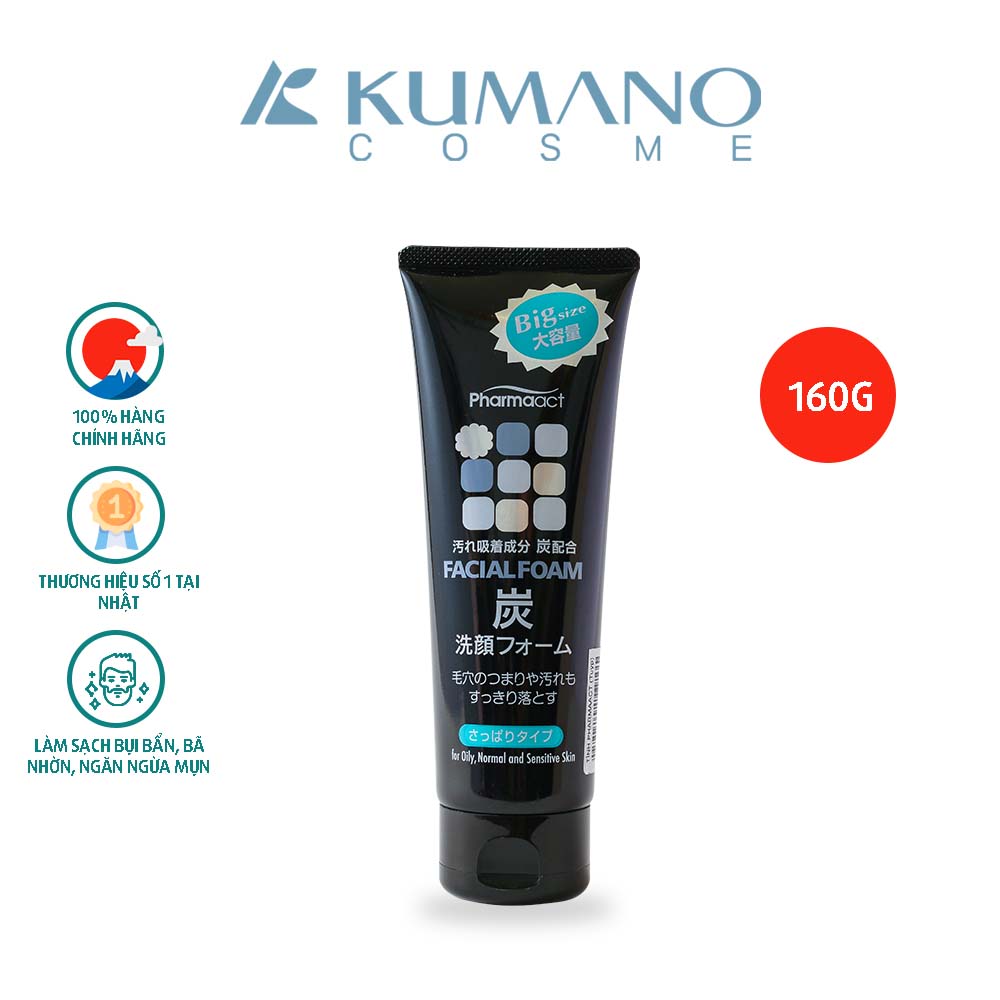 Sữa Rửa Mặt Than Hoạt Tính Pharmaact Charcoal Facial Foam