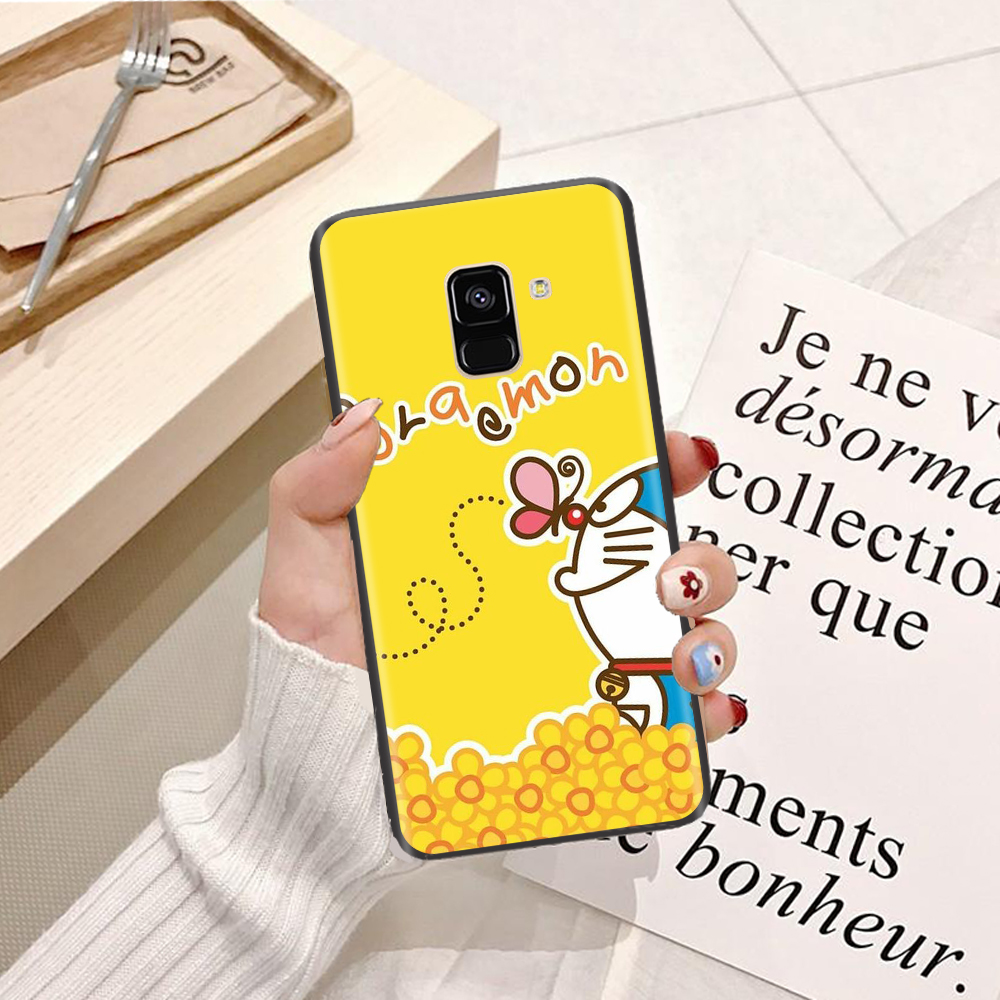 Ốp lưng điện thoại Samsung Galaxy A8 2018 viền silicon dẻo TPU  hình Doremon Làm Duyên - Hàng chính hãng