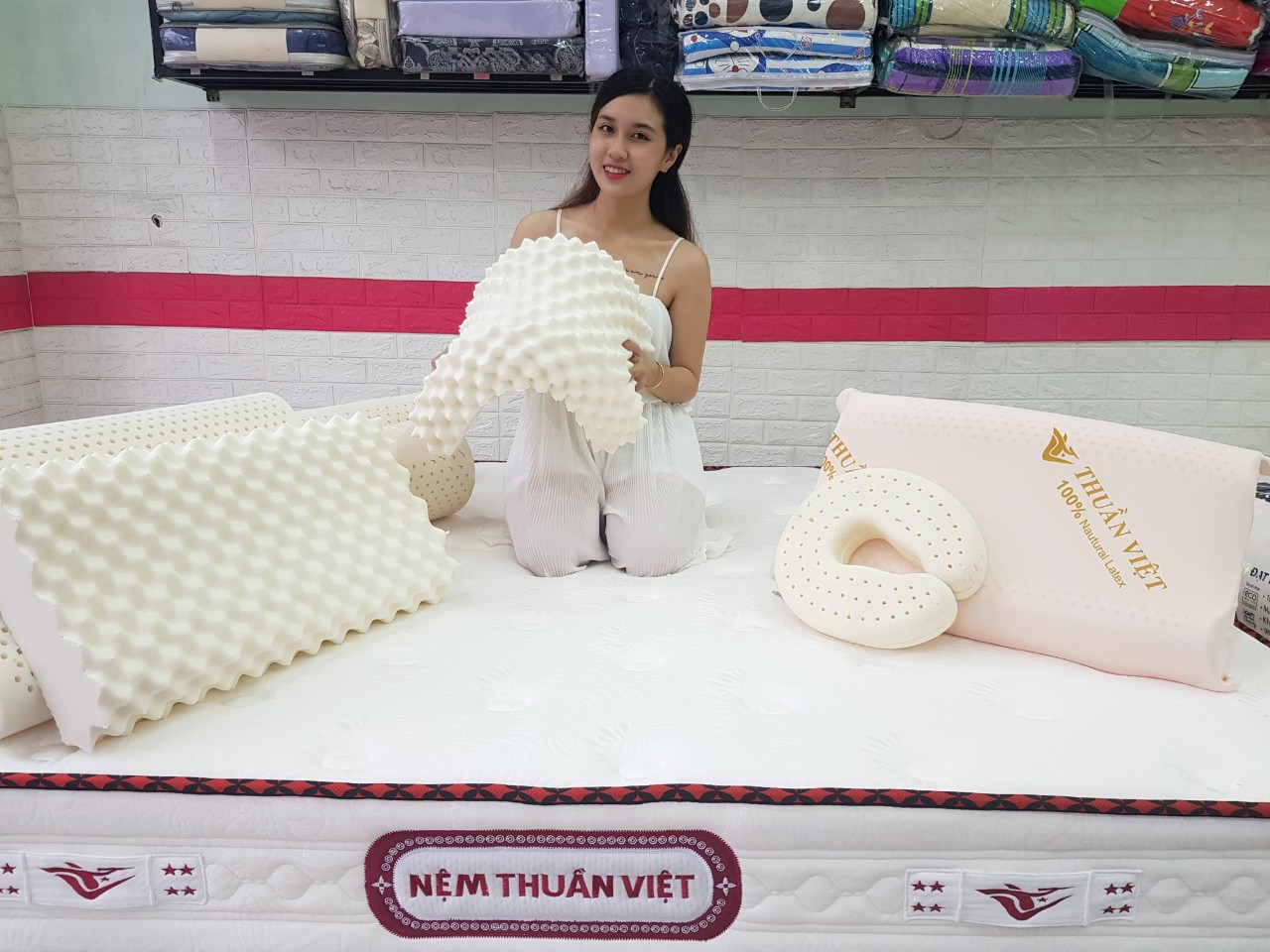 Gối Cao Su Thuần Việt Lượn Sóng Cao Cấp, 100% Cao Su Thiên Nhiên, Kháng Khuẩn, Chống Đau Mỏi Vai Gáy