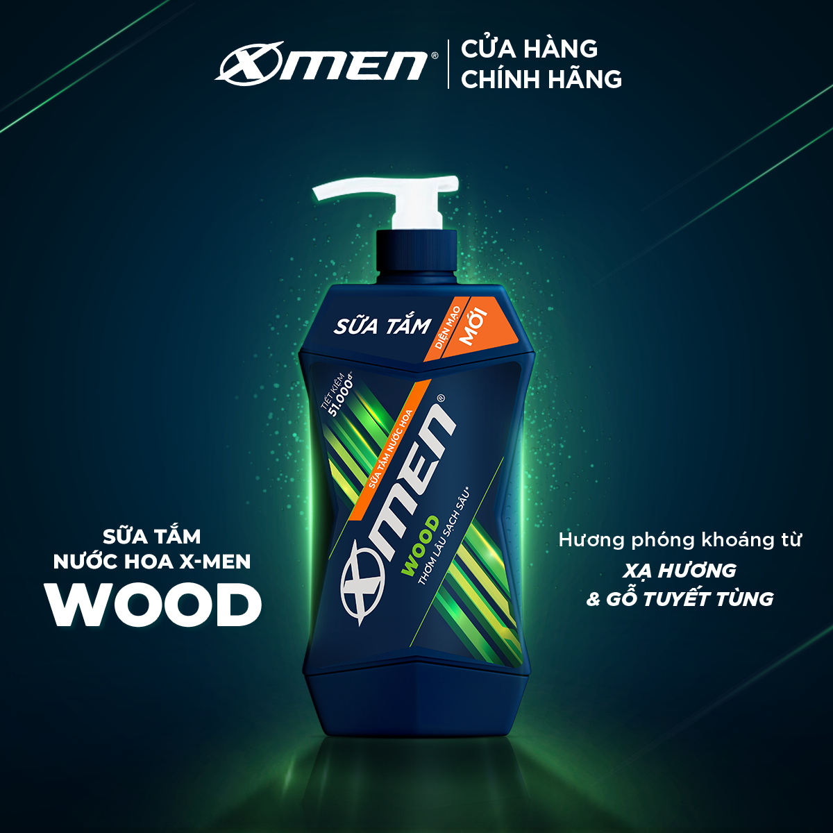 Combo Dầu Gội X-Men Nước hoa Wood 650G và Sữa Tắm X-Men Nước hoa Wood 650G