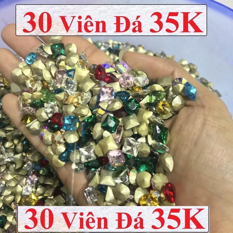 Đá khối gắn móng 30 viên Mix các màu