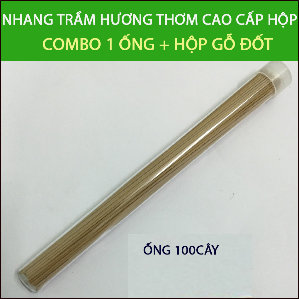 Nhang Trầm Hương Không Tăm thơm Cao Cấp( Hộp 100 cây, mua 3 Hộp + Tặng Hộp đốt)