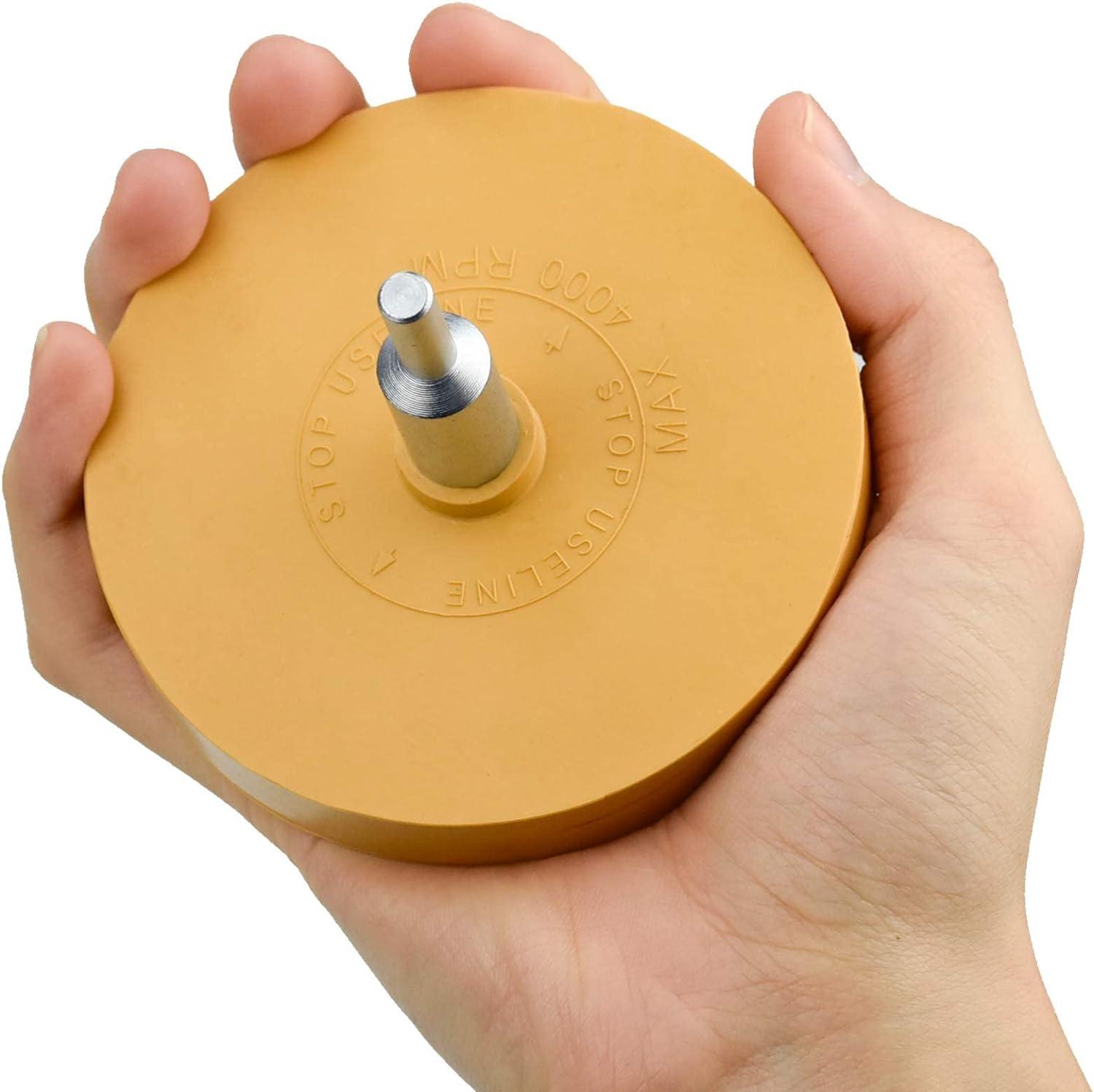 2 Chiếc Thân Xe Tẩy Đồ Trang Trí Bánh Xe 100 Mm Cao Su Tẩy Đĩa Khoan Tẩy Miếng Dán Với 2 Bộ Chuyển Đổi