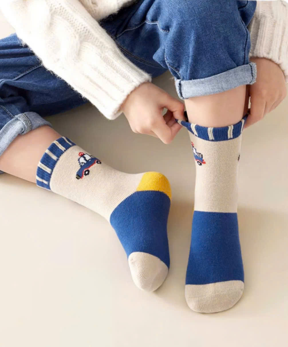 SET 5 ĐÔI TẤT VỚ XANH 02 DỄ THƯƠNG TỪ 1-12 TUỔI DÀNH CHO BÉ TRAI BÉ GÁI