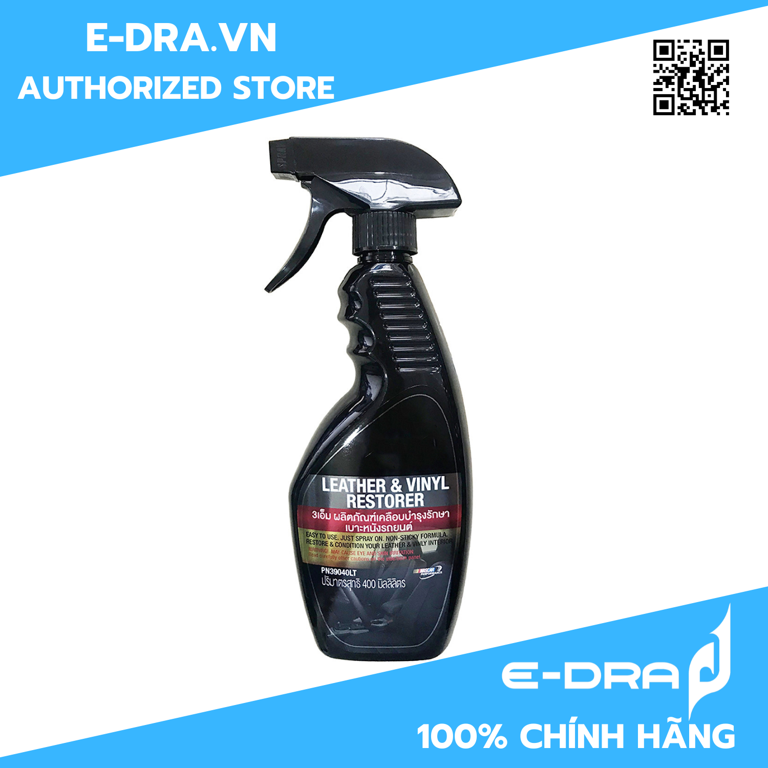 Chai xịt vệ sinh ghế da và nhựa dùng cho ghế da E-DRA 400ML - Hàng chính hãng