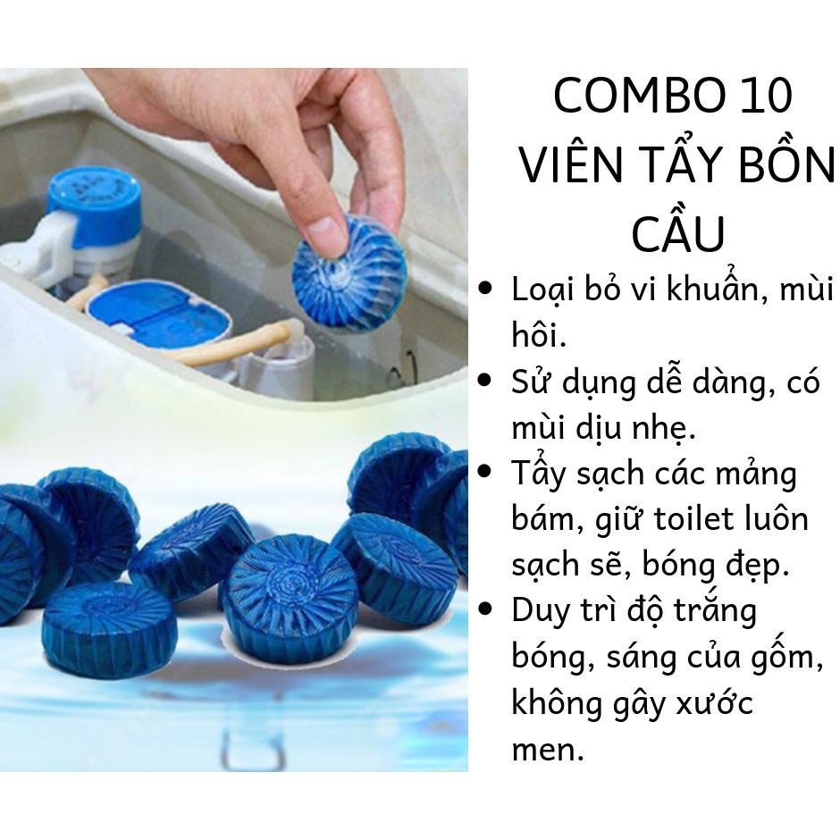 Gói 10 viên thả bồn cầu - Viên làm sạch bồn cầu, khử mùi hôi cho bồn cầu mùi thư thái thơm tho