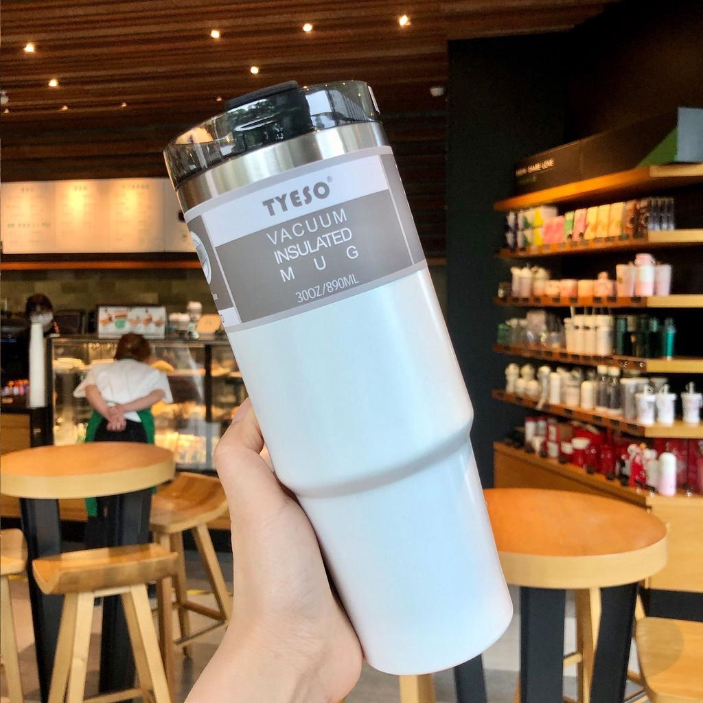 Ly Giữ Nhiệt Nóng Lạnh 890ML Kèm Ống Hút, Cốc Giữ Nhiệt Inox 304 Không Gỉ Sang Trọng Nắp Đậy Kín Chống Tràn