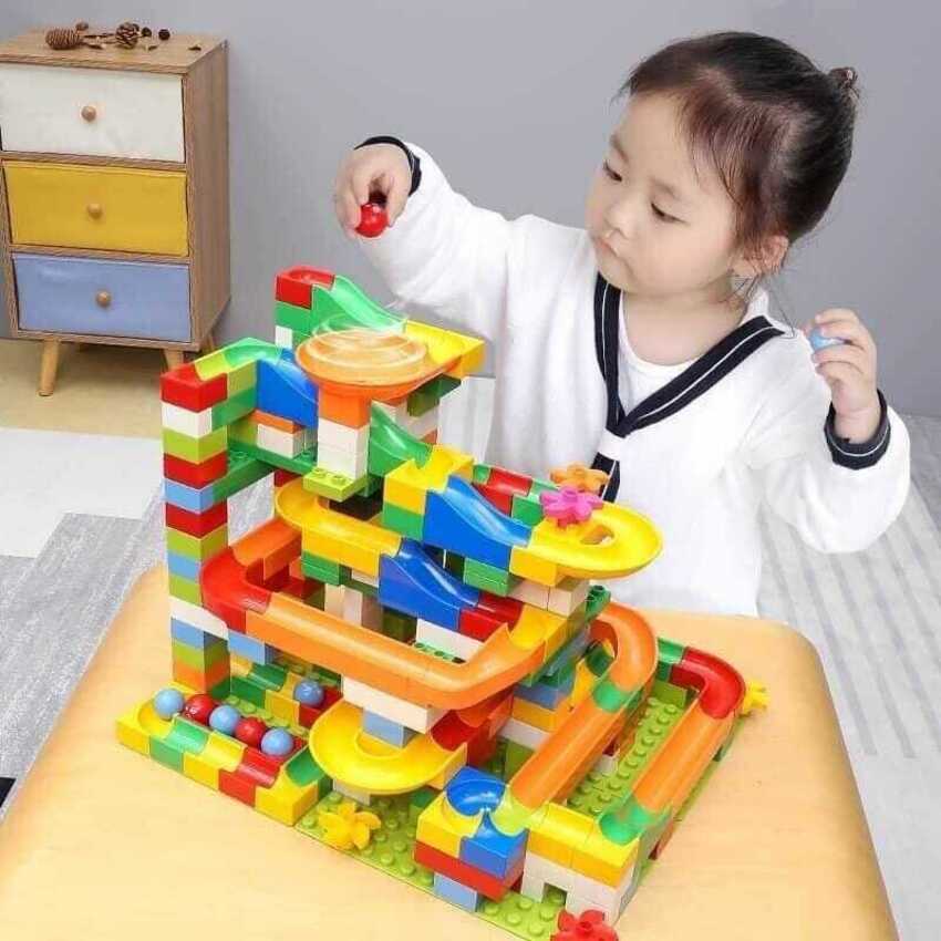 Đồ Chơi Lắp Ghép Cho Bé JigSaw Puzzle mẫu Cầu Trượt Thả Bi – Bộ Đồ Chơi Xếp Hình 206 mảnh ghép kích thích sáng tạo cho bé, món quà sinh nhật ý nghĩa