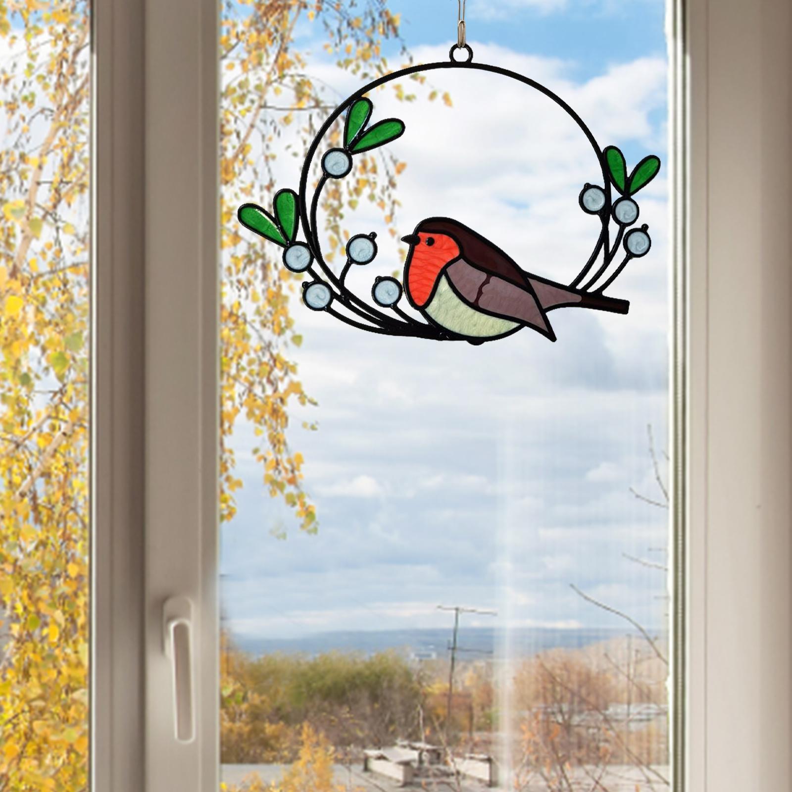 Metal Wall Art Decor Hanging Wall Sculptures Figurines Birds on The Branch Garden Statues for Patio Flowerbed Door Home Park