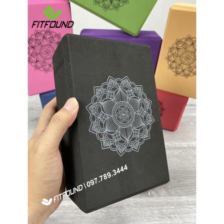 Gạch tập yoga xốp Eva nặng 200g in hoa mandala - Yoga blocks FITFOUND