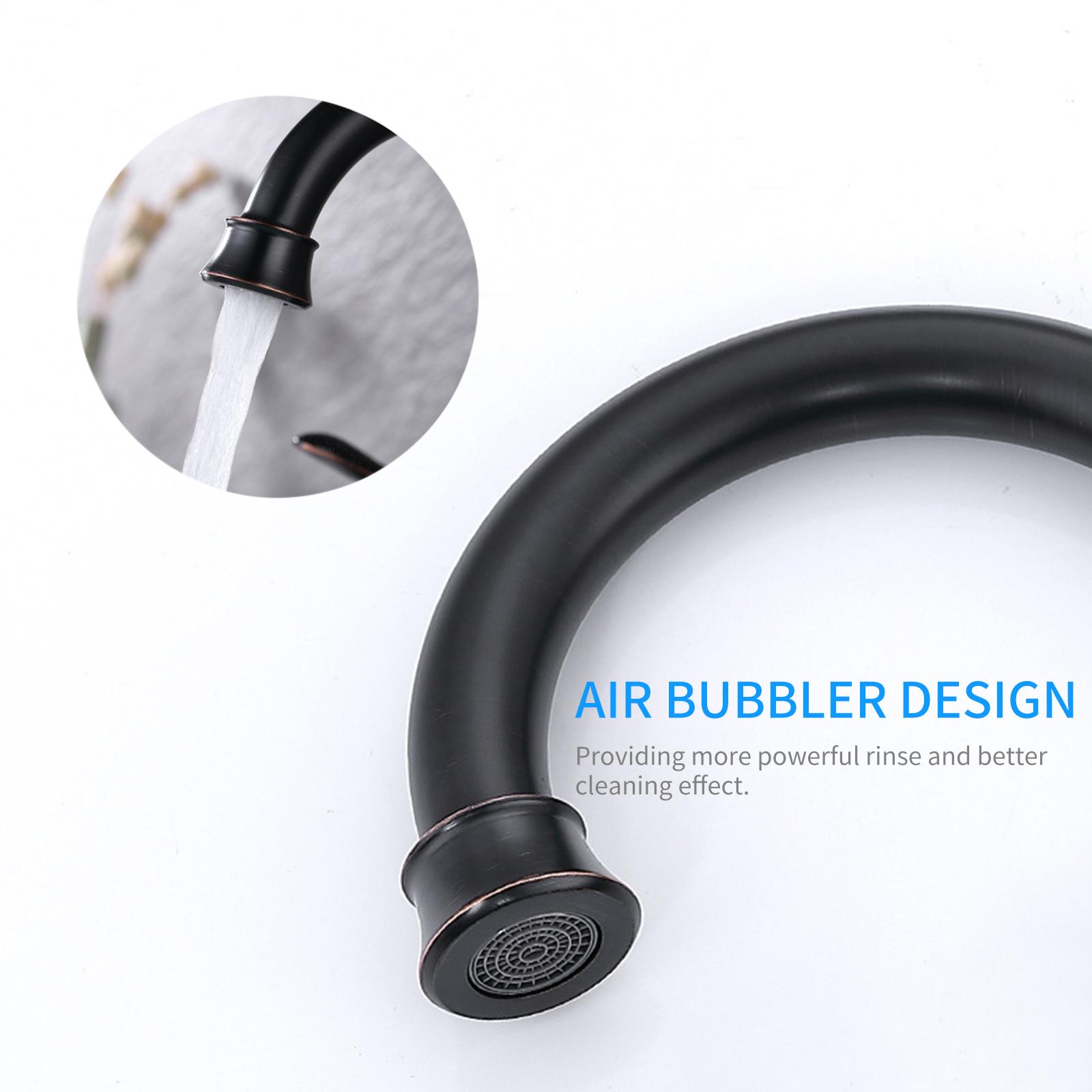 Vòi bếp tay cầm sang trọng có 2 chế độ nóng & lạnh xoay 360 độ cho bồn bếp, bồn rửa mặt
