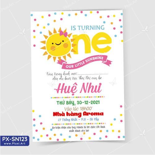 Thiệp thôi nôi – sinh nhật Pluxi Hoạt hình PX_SN123