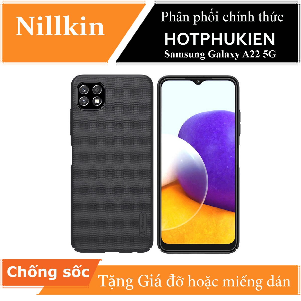 Ốp Lưng Sần chống sốc cho Samsung Galaxy A22 5G hiệu Nillkin Super Frosted Shield  - hàng nhập khẩu