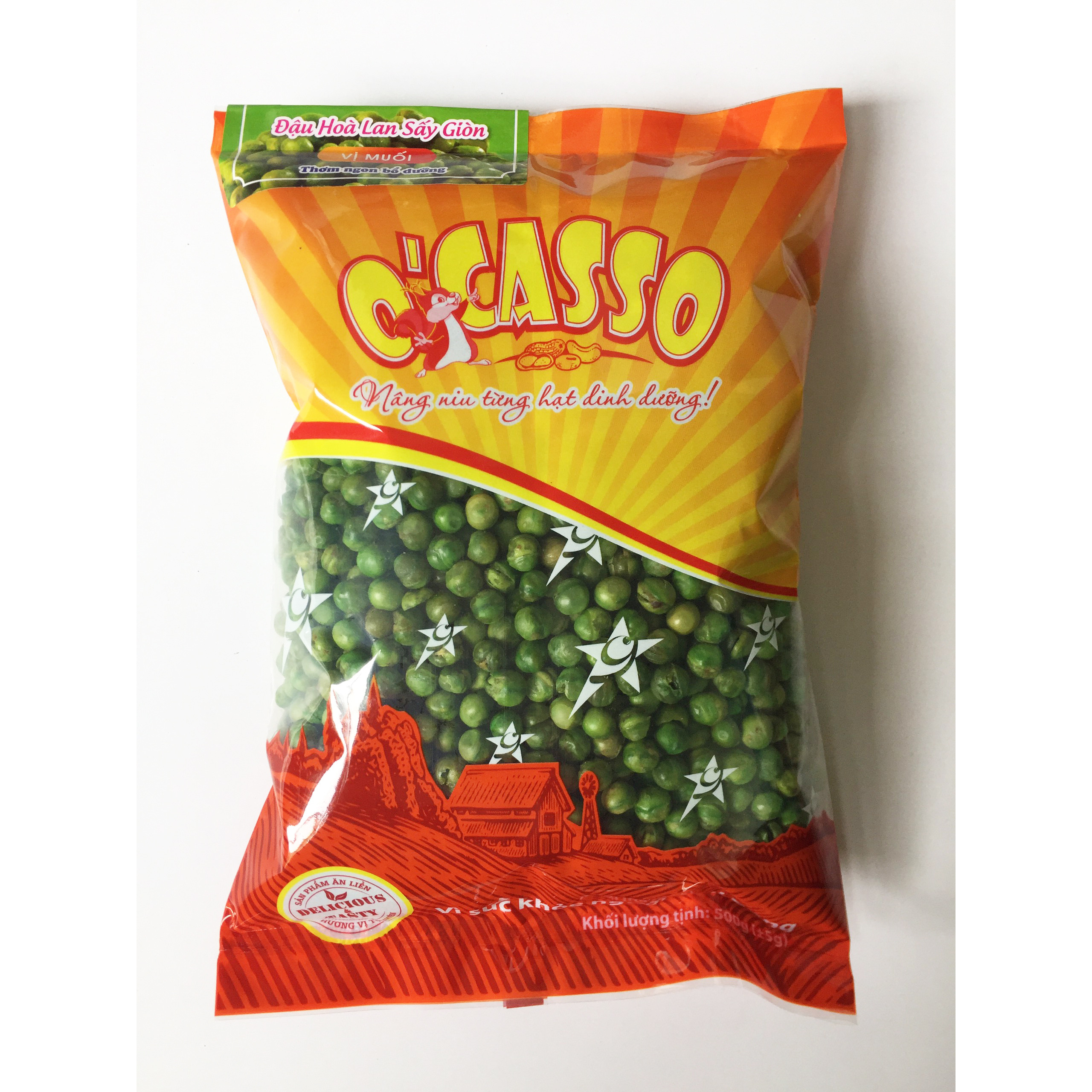 Đậu Hòa Lan Sấy Giòn Vị Muối O'Casso 500g