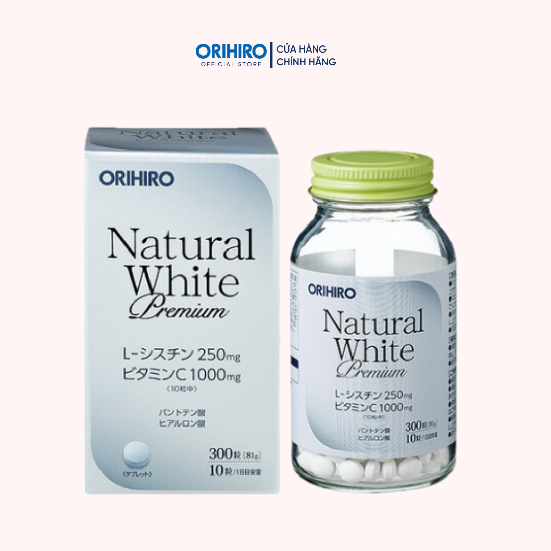 Viên uống trắng da Natural White Premium ORIHIRO, 300 viên/lọ