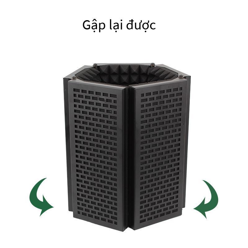 Giá thấp nhất bán trực tiếp kim loại năm cửa vỏ cách âm micrô giảm tiếng ồn cửa chống gió màn hình thu âm phòng thu màn hình hấp thụ âm thanh