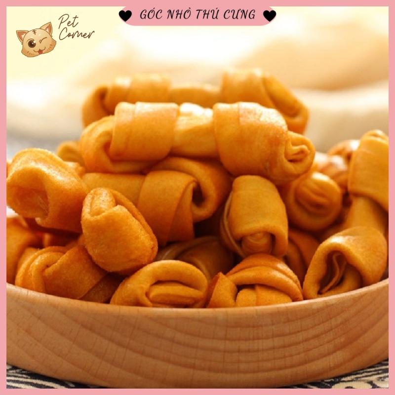 Xương da bò xoắn hai đầu thơm ngon cho thú cưng