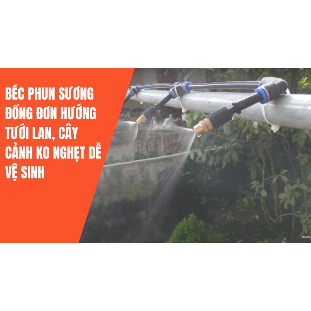 Trọn bộ tưới phun sương vườn lan, vườn cây cảnh, hoa hồng 20 béc phun sương đồng ráp sẵn bảng điện