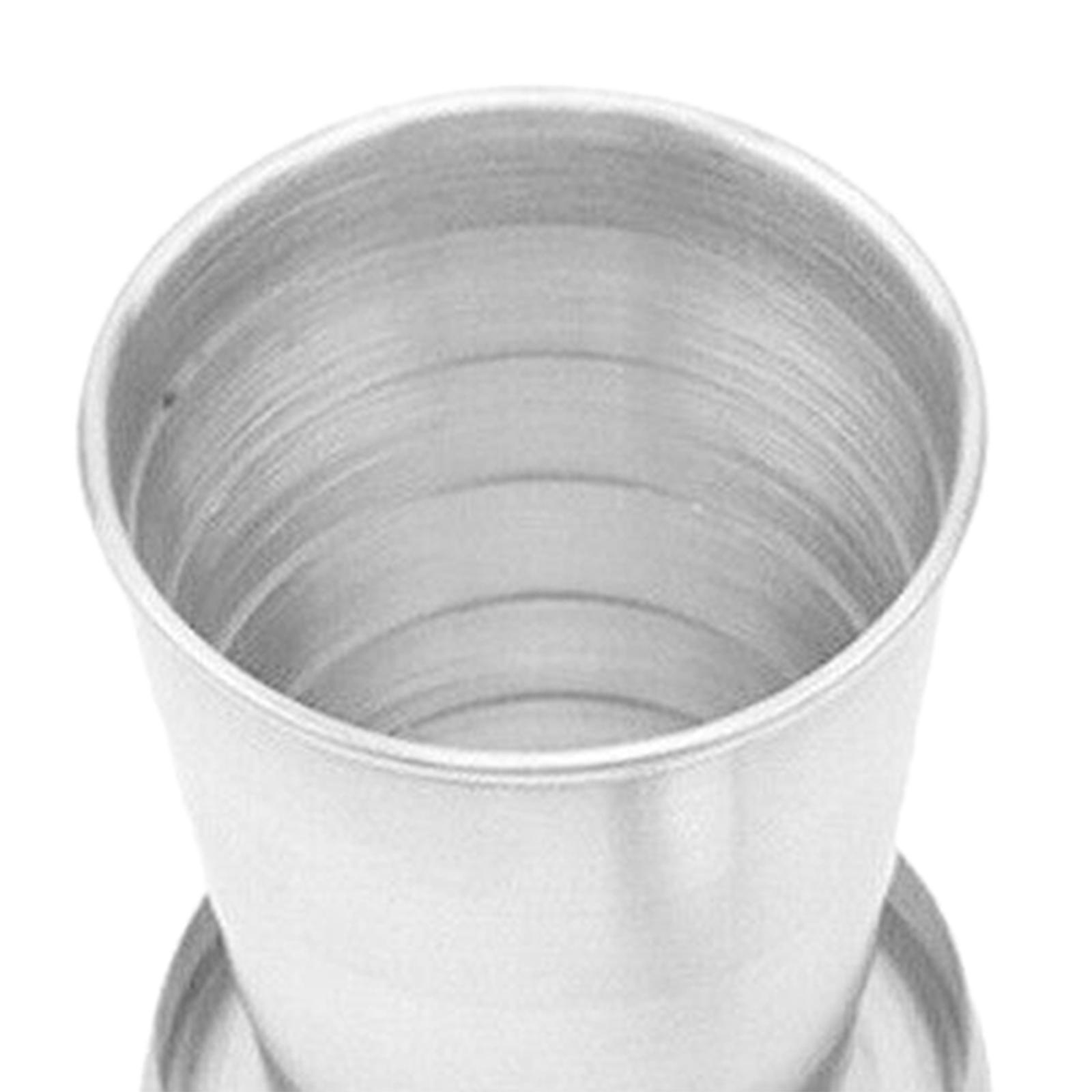 Camping Folding Cup with Keychain Telescopic Mug Stainless Steel Camping Mug