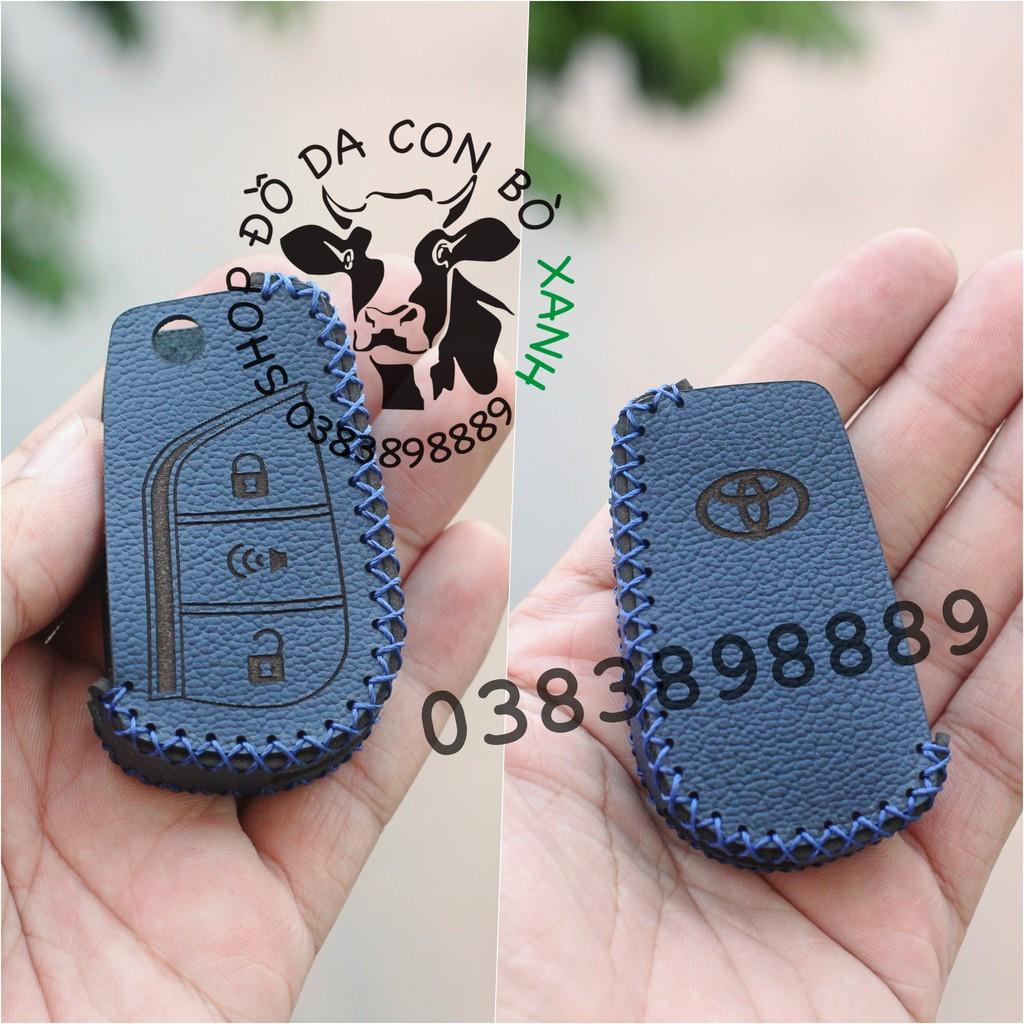 Bao da dành cho chìa khóa Toyota Innova, Fortuner, Altis, Hilux chìa khóa cơ handmade da thật 006