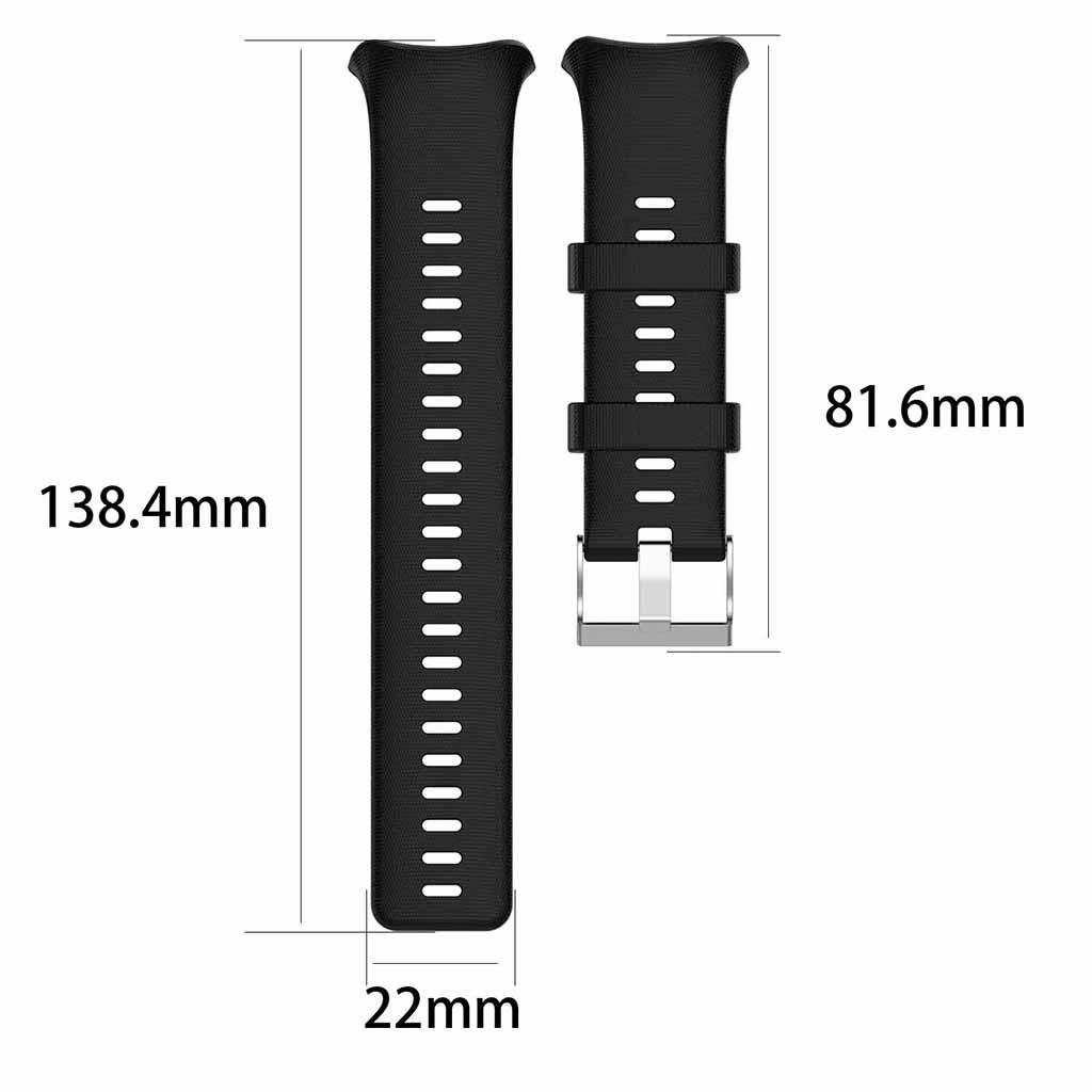 Replacement Soft Silicone Wrist Strap for 22mm Width Sports Watch, Black
