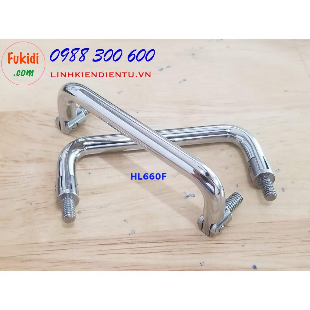 Tay nắm chữ D, thép mạ crôm kích thước 60mm dùng làm quai xách hộp dụng cụ HL660F