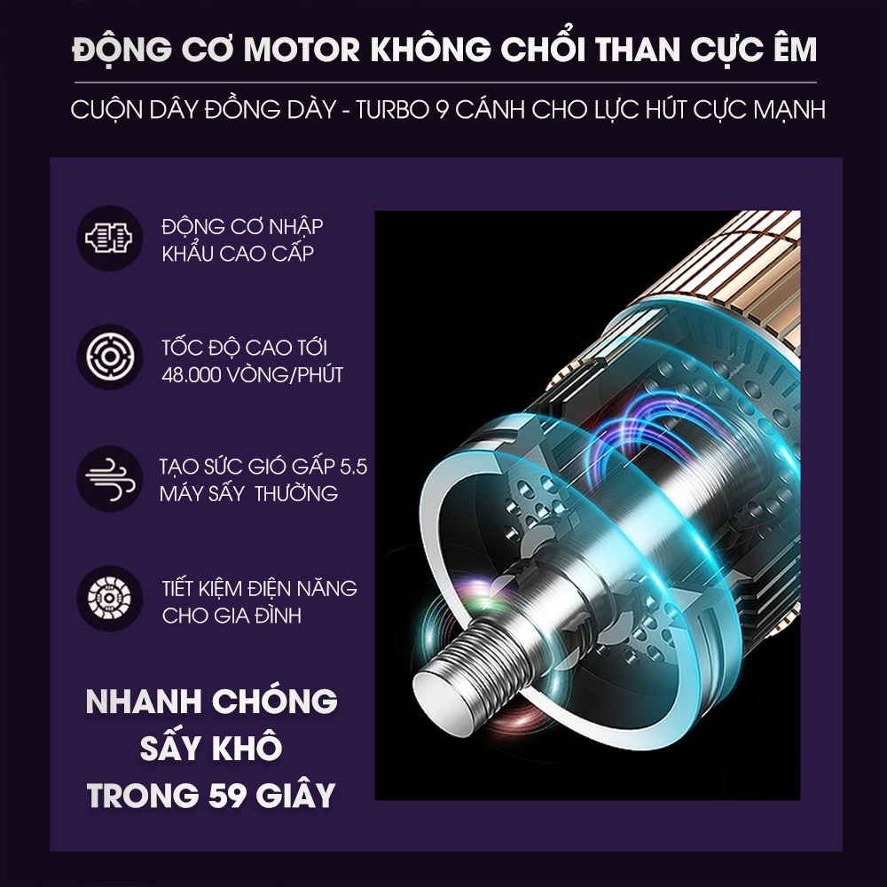 Máy sấy tóc đa năng tạo kiểu 2 chiều mini 1000W