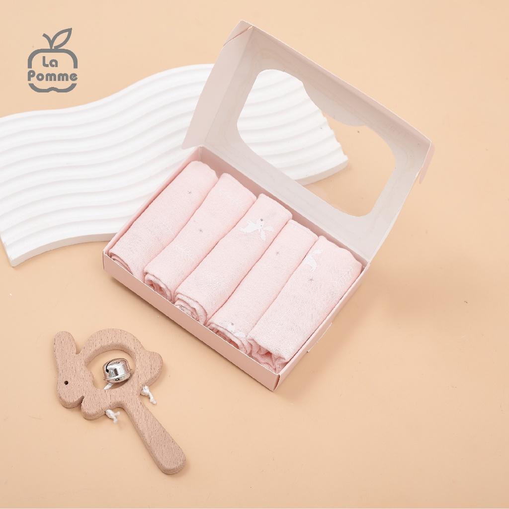 K001 Set 5 khăn sữa sợi tre lụa La Pomme - 30x30cm Hươu