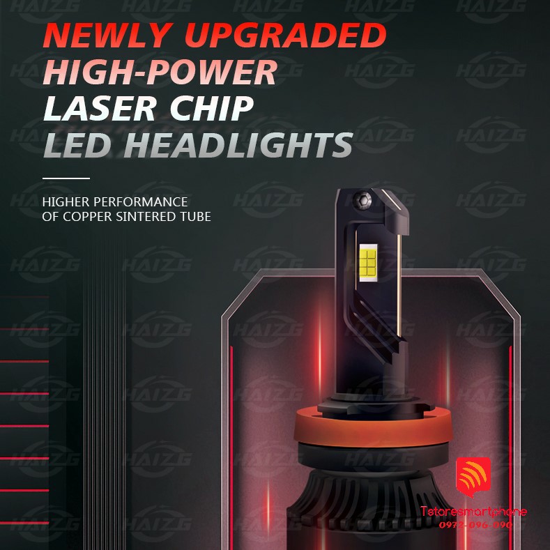 Đèn pha LED S11 100W 20000LM chip LED LASER 3570 6 NHÂN hiệu suất cao cho ô tô